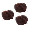 Angoily 3pcs Synthetic Hair Chignon Bun Wig Chocolate Hairpiece for Women Easy to Use Updo Tool for Volume and Fullness for Daily Wear view 1