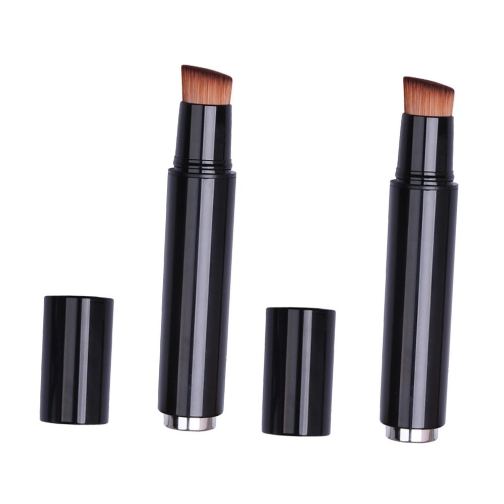 Balacoo 2pcs Dense Makeup Brushes Loose Powder Brush Portable Makeup Brush Multifunctional Makeup Brush Eye Brush Blush Brush for Liquid Blush Bevel Liquid Foundation Brush Set, Black