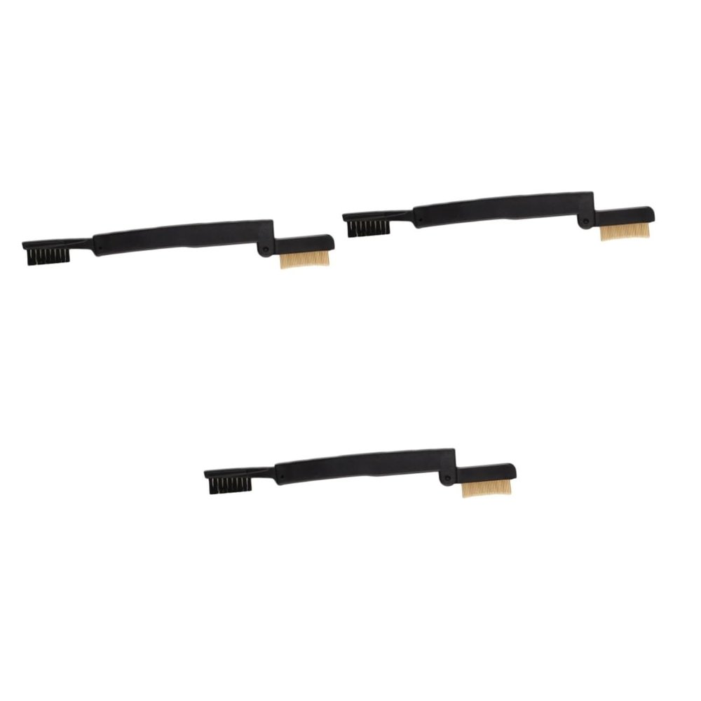 balacoo 3pcs Double-sided Eyebrow Brush Eyelash Comb Folding Handle for Makeup