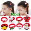 10Pcs Children's Cute Christmas Hair Rope Santa Elk Hairpins Rubber Band Hair Rope Hair Accessories for Girls view 3