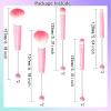 10Pieces Beadable Makeup Brushes Diy Makeup Comestic Brushes Beaded Brushes Kit for DIY Beaded Eyeshadow Brush (Beadable Makeup Brushes-10pieces=2Sets)-Pink view 2