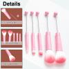 10Pieces Beadable Makeup Brushes Diy Makeup Comestic Brushes Beaded Brushes Kit for DIY Beaded Eyeshadow Brush (Beadable Makeup Brushes-10pieces=2Sets)-Pink view 3