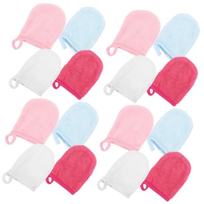 Angoily 4sets Household Facial Glove Reusable Cleaning Gloves Face Wash Mitts Gentle Exfoliating Glove Makeup Supply 4pcs*4