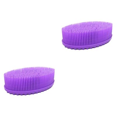 Angoily 2pcs Bathing Scrubber High Temperature Food Grade Silicone Body Shower Bath Brush No Hair Loss No Fading