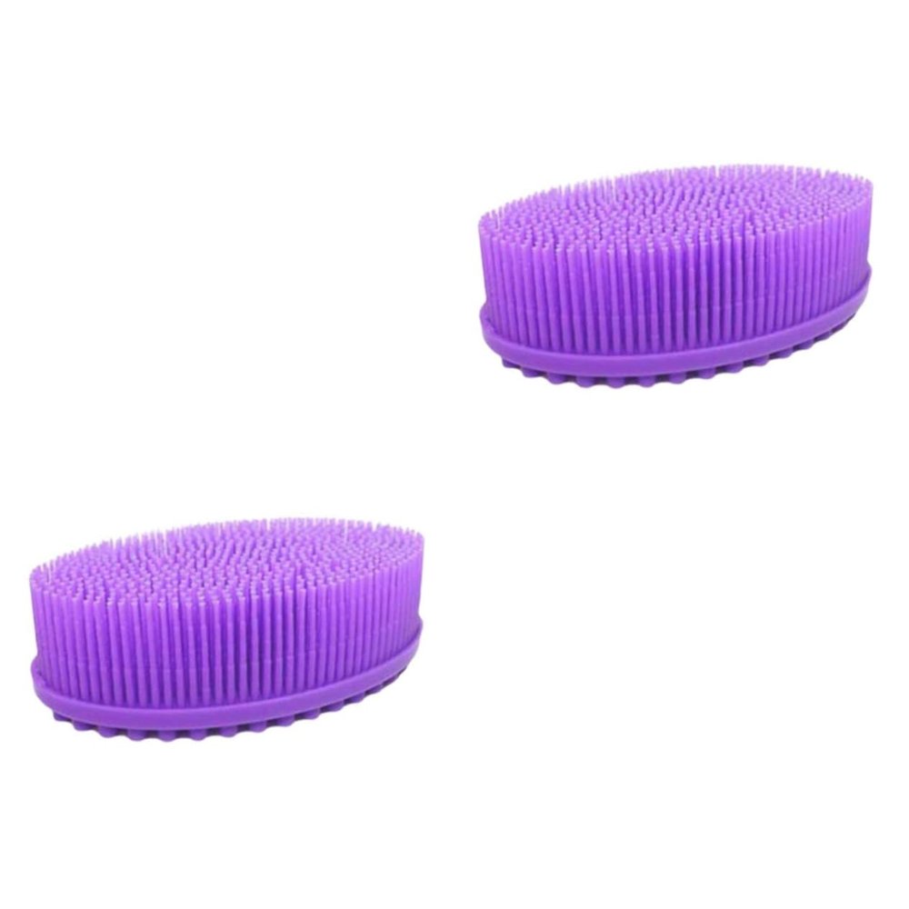 Angoily 2pcs Bathing Scrubber High Temperature Food Grade Silicone Body Shower Bath Brush No Hair Loss No Fading