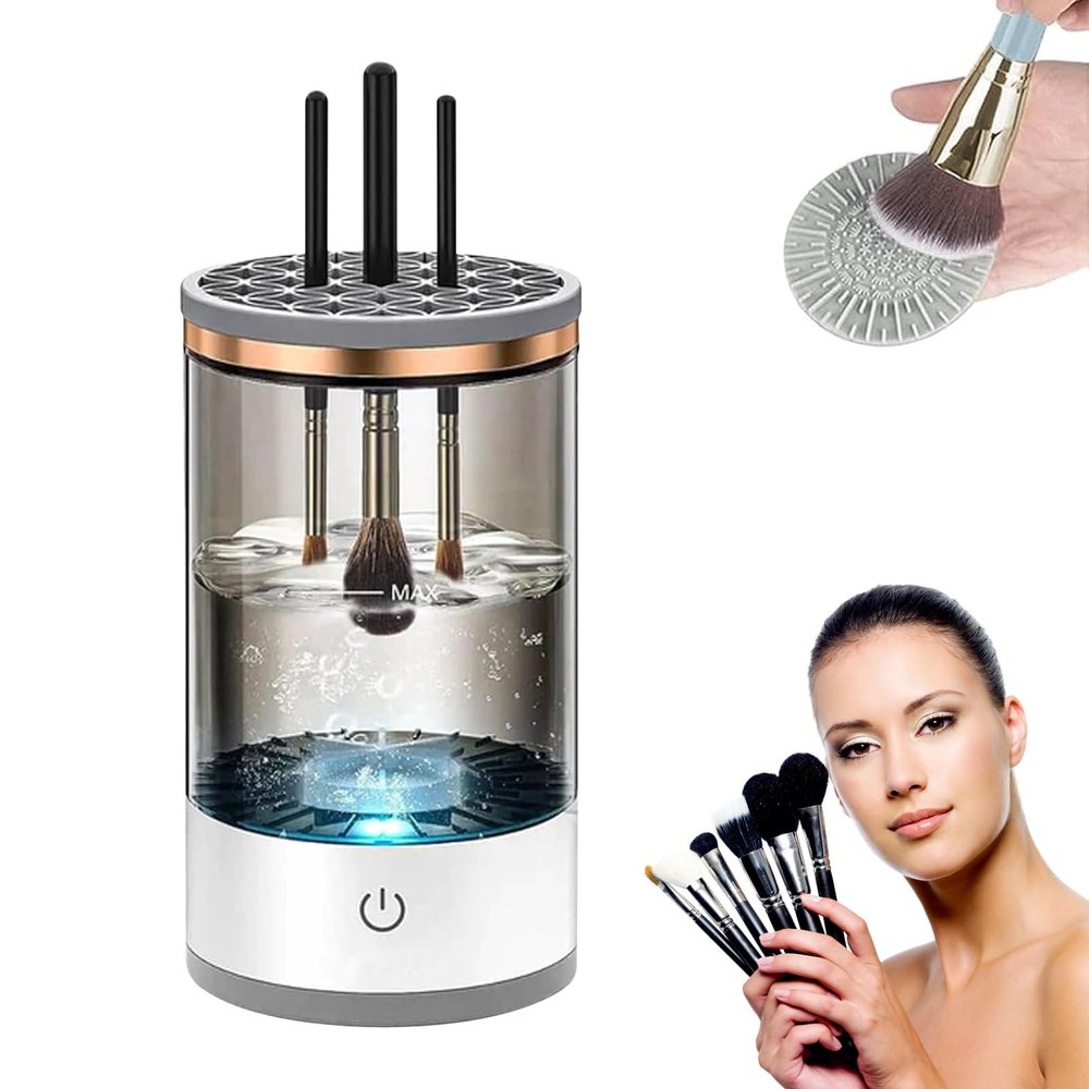 POUMANNI Brushly Pro Cosmetic Brush Cleaner, Electric Makeup Brush Cleaner, Make Up Brush Cleaner, Mini Automatic Spinning Makeup Brush Cleaner Fit for Most Makeup Brushes