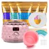 Charmonic Wax Warmer, Upgrade Digital Waxing Kit with Silicone Pot & 500g Hard Wax Beads for Whole Body Brazilian Bikini Legs Armpit Nose Hair Removal, Hot Wax Machine (Pink) view 1