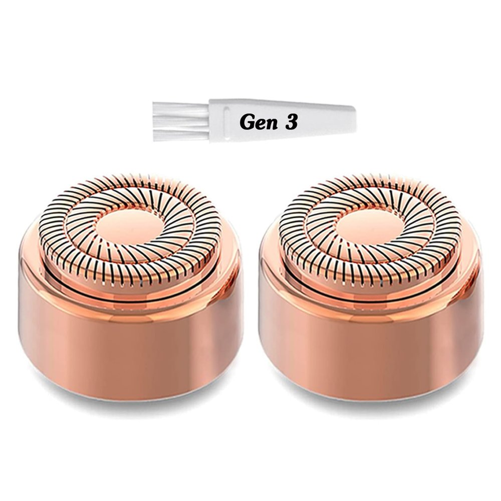 Replacement Heads Generation 3 for Flawless Facial Hair Remover, Replacement Blades for Women 2 Pack Gold