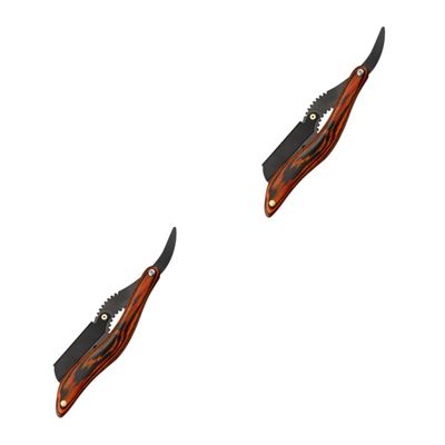 minkissy 2pcs Vintage Folding for Manual Beard Shaving Portable Beard Cutter Clip for Travel and Home Grooming