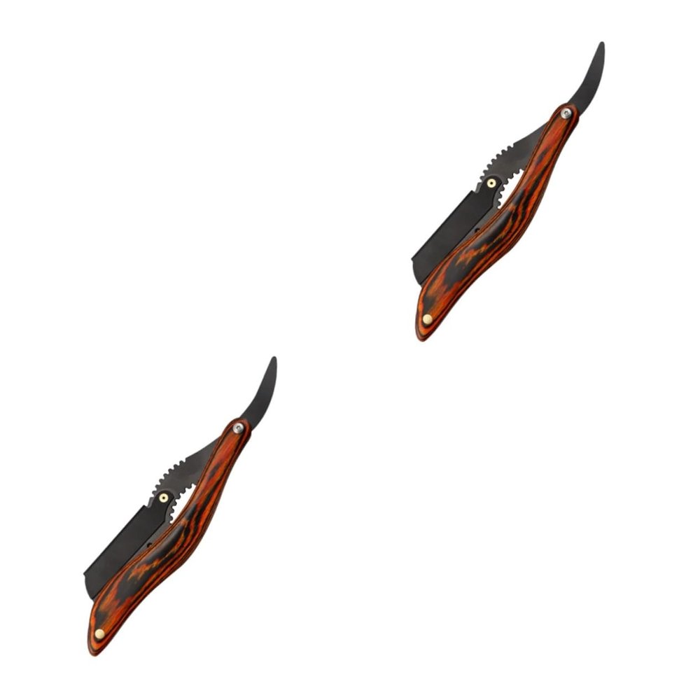 minkissy 2pcs Vintage Folding for Manual Beard Shaving Portable Beard Cutter Clip for Travel and Home Grooming