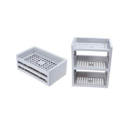 Angoily Cosmetic Organizer Box Desktop Storage Rack Vanity Desk Lipstick Pencil Brush Holder Grey