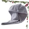 DOITOOL 2pcs Creative Hair Drying Cap Absorbent Hair Towel Wrap for Quick Dry Grey view 3