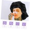 Angoily Women Satin Shower Cap Bow Extra Large Bathing Cap for Hair Elastic Design for Curls Stylish and Comfortable for Face Washing and Salon Use view 2