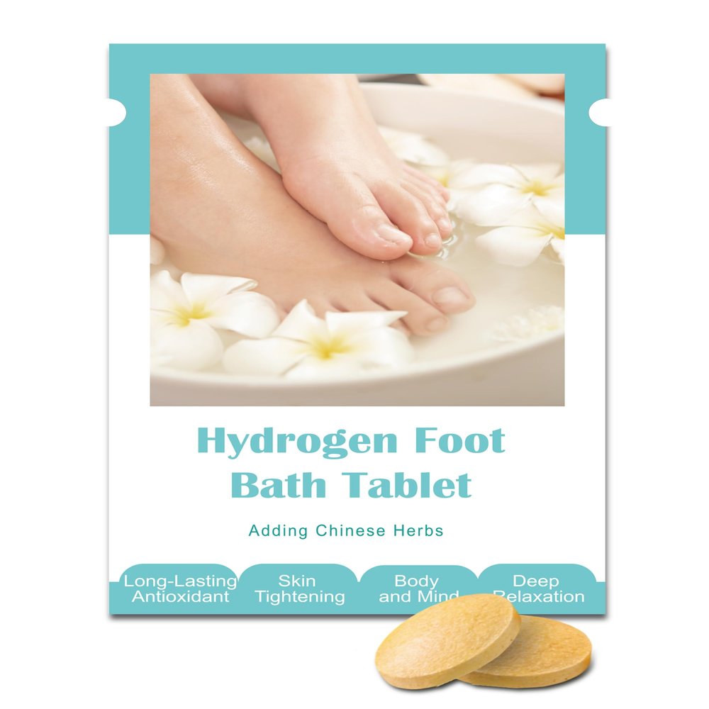 Hydrogen Foot Soak Effervescent Tablets 2 Pieces | Ginger & Mugwort Herb Foot Bath, Relaxing Spa Pedicure Care | Improves Circulation, Soothes Tired Feet, Softens Calluses, Controls Odor