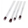 DOITOOL 12pcs Eyeshadow Brush Set Soft Horse Hair Makeup Tools for Blending Lip Eye and Blush Application Portable Cosmetic Kit White Silver for Travel view 3