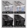 Rolling Makeup Case Professional Makeup Train Case With Mirror And Lights Portable Train Case Dimmable LED Bulbs Travel Cosmetic Suitcase Vanity Beauty Box, Aluminium Make Up Case Black ( Color : Dazz view 4