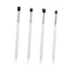 DOITOOL 4pcs Eye Makeup Brush Set Soft Horse Hair Blending and Pencil Brushes for Eyeshadow Lip and Blush Application Portable Cosmetic Tool Kit White and Silver view 2