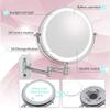 FJYDM Vanity Mirror for Wall Mount,10X Magnification Makeup Mirror with Lights,Double Sided Bathroom Mirror 360 Swivel Shaving Mirrors,Touch Control,USB Chargepolished Chrome view 2