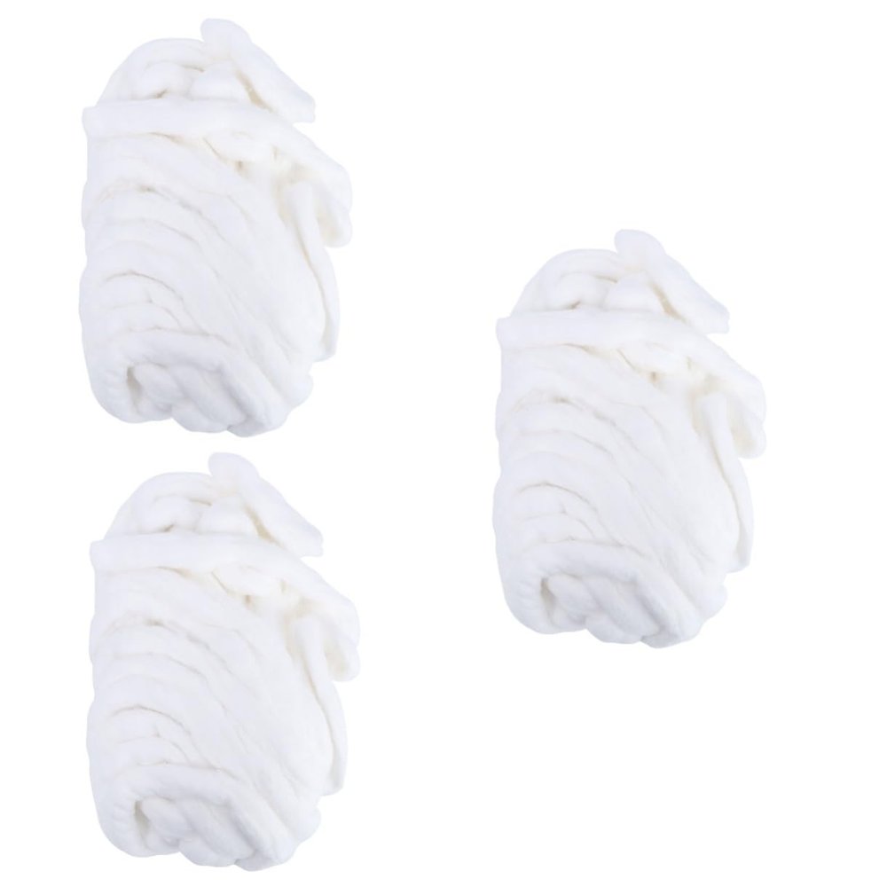 DOITOOL 3rolls Pure Cotton Makeup Removal Strips Absorbent Degreasing Soft Cotton Strips