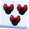 DOITOOL 9Pcs Bun Bow Hair Flower Net Bag Elastic Mesh Clip for Women Girls Elegant Headdress for Work Parties Dates Red Hair Snood Accessories view 3