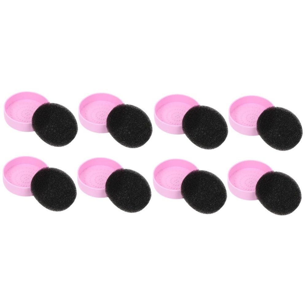 Angoily 8pcs Makeup Brush Cleaning Sponge Pad Easy Use Sponge Tool for Quick Makeup Removal Material for Eye Shadow and Blusher Cleaning