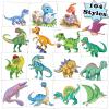 104 PCS Dinosaur Temporary Tattoos for Kids Party Supplies, Temp Tattoo Stickers for Kids Girls Boys Birthday Party Favors Activities view 1