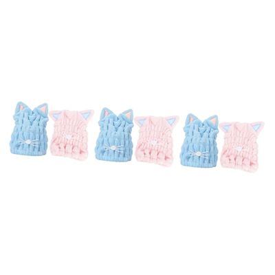 Angoily Fast Drying Hair Towel 6 Pcs Towel Quick Drying Bath Cap Turbins for Ladies Hair-Drying Cap Hat Rabbit Ears Turban