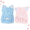 Angoily Fast Drying Hair Towel 6 Pcs Towel Quick Drying Bath Cap Turbins for Ladies Hair-Drying Cap Hat Rabbit Ears Turban view 4
