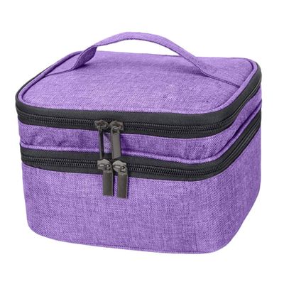 Angoily 30grids Essential Oils Carrying Case Handle Dual-layer Nail Polish Storage Bag Holds Bottles Portable Organizer for Essential Oils and Nail Products Design