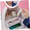 Angoily Cosmetic Storage Box with Lamp Makeup Mirror Light Makeup Organizer Home Storage view 4