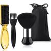 Patelai 3 Pieces Neck Duster Brush Barber Hair Blade Clipper Soft Nylon Trimmer Shaver Razor Cleaning with Storage Bag for Hair Styling(Gold) view 1