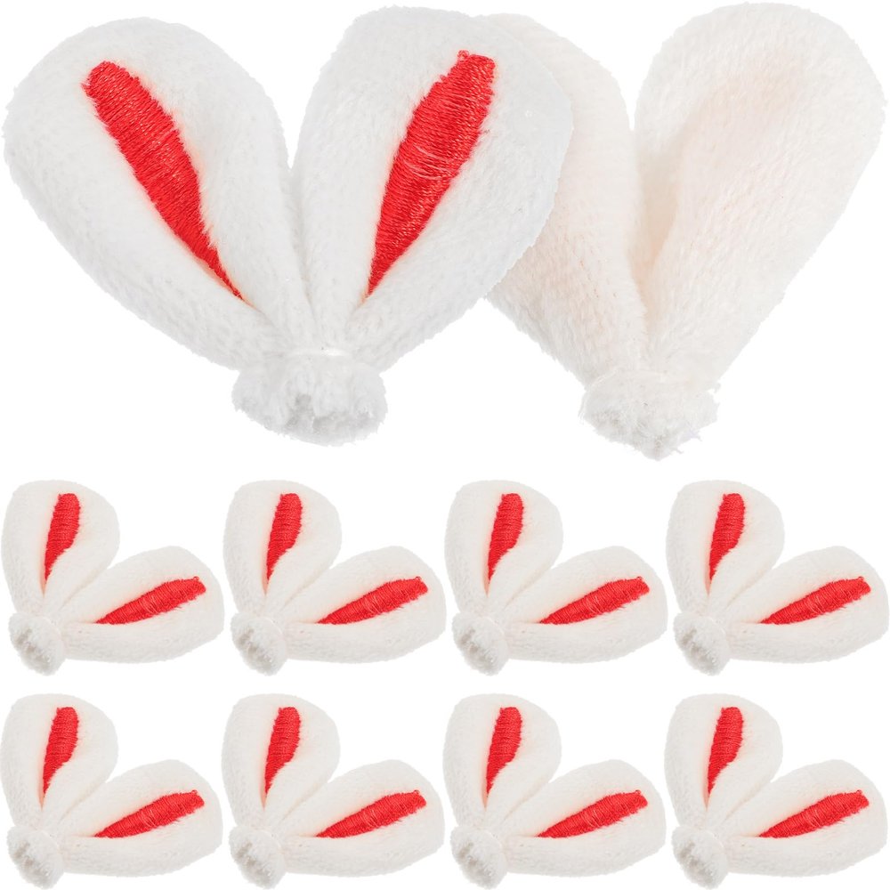 20pcs Bunny Ear Hairpin Decor Hair Clips Craft Adorable Ear Accessories Jewelry Making Easter Bunny Costume