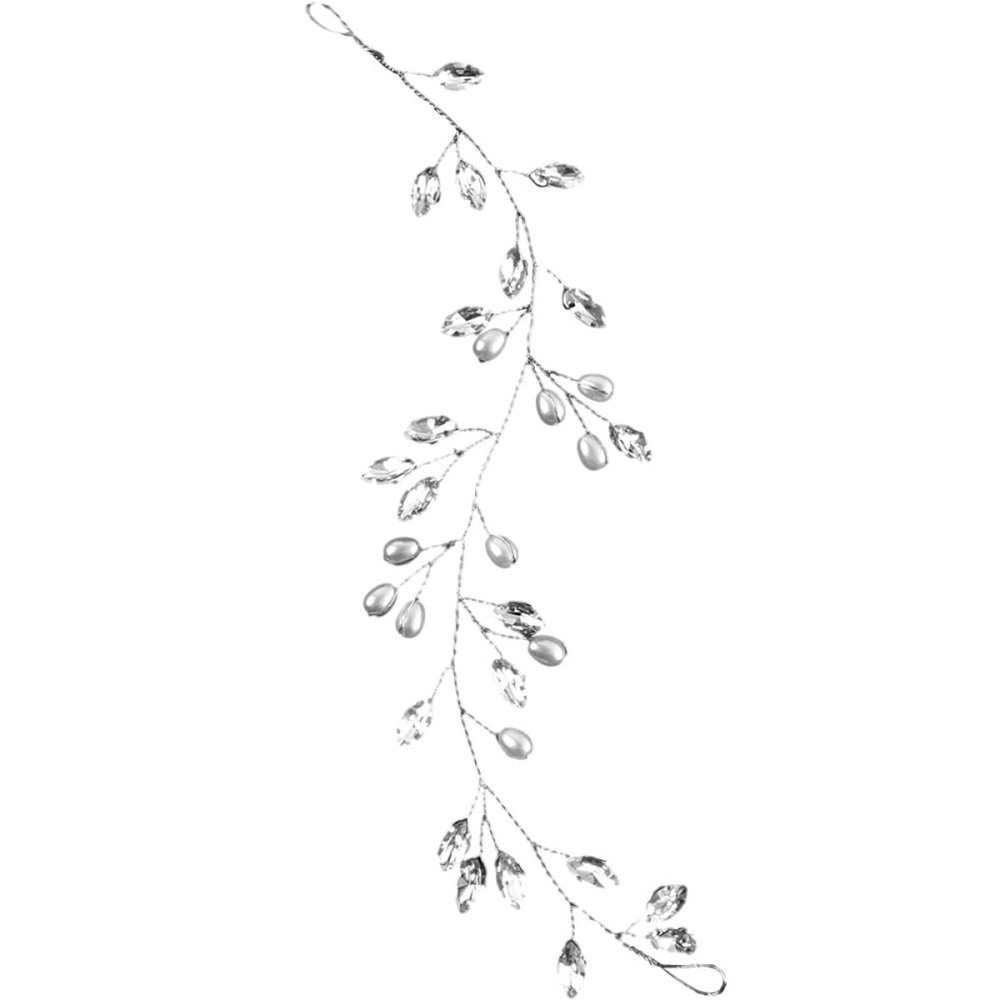 Housoutil Rhinestone Hair Vine for Women Elegant Decorative Bridal Headpiece for Weddings and Parties Handmade Hair Accessory Rhinestone and Decor Silver