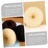 Housoutil 12pcs Donut Bun Makers Easy Use Hair Bun Maker for Women and Girls for Parties Weddings and Daily Wear Comfortable and Secure Hair Accessories Beige and Black view 3