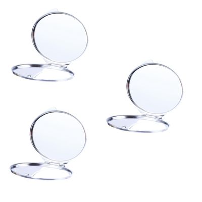 Angoily 3pcs Double-Sided Portable Makeup Mirror Led Light Compact Folding Mirror for Travel Pocket Folding Double-Sided