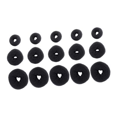 Ipetboom 15pcs Hair Donut Bun Maker Set Invisible Hair Bun Shaper for Volume and Fullness Includes Small Medium Large Rings