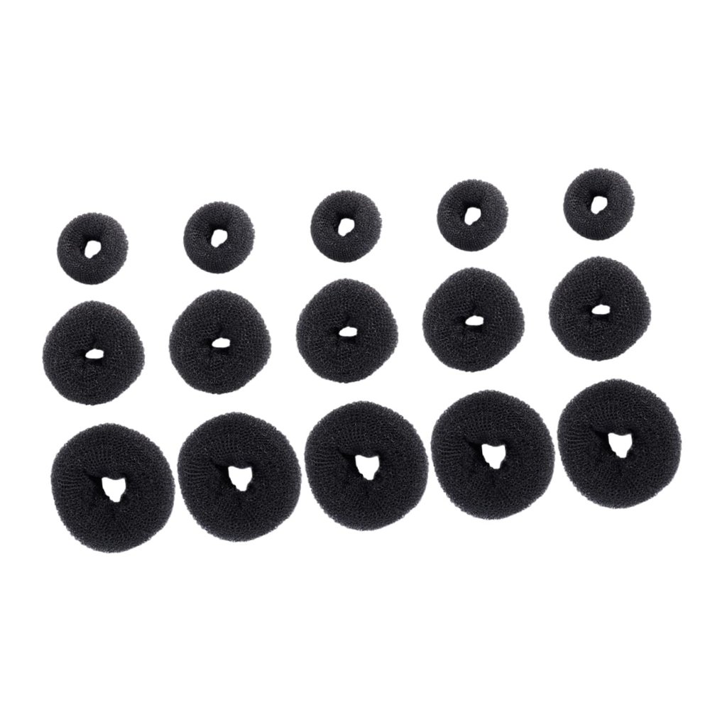 Ipetboom 15pcs Hair Donut Bun Maker Set Invisible Hair Bun Shaper for Volume and Fullness Includes Small Medium Large Rings