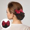3PCS Hair Net with Bow Hair Snoods for Women, Velvet, Polyester, Metal, Professional Hair Clip Hair Accessory view 2