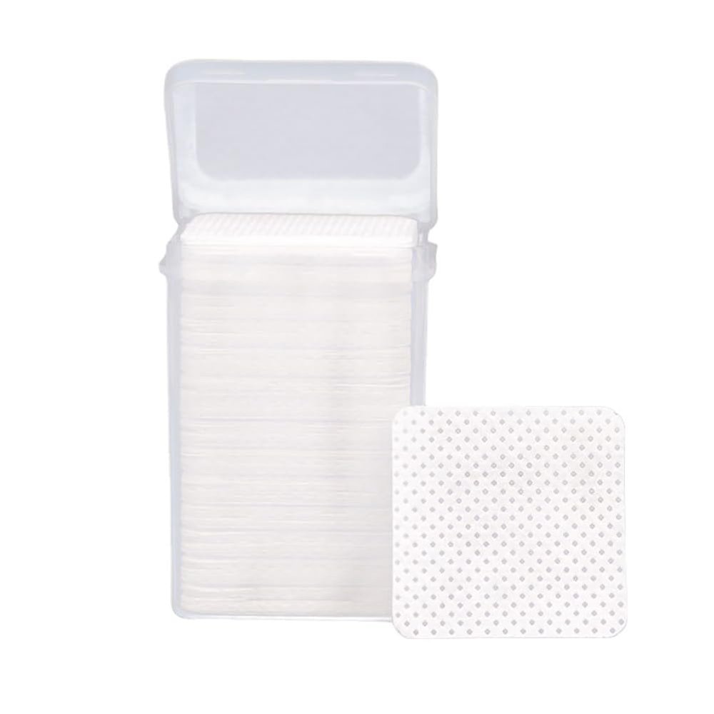200 PCS Nail Wipes White Lash Cotton Pads Nail Cleaning Wipes Eyelash Extension Glue Wipes Cleaner Pads Cotton Nail Salon Supplies