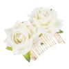 Angoily 2pcs Hair Comb Double Flowers Women Headdress for Weddings Parties and Special Occasions Easy to Wear Hair Accessory view 1