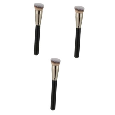 Housoutil 3pcs Makeup Brush Foundation Brush Portable Makeup Brush Convenient Makeup Brush Cream Foundation Liquid Foundation Angled Makeup Brush Professional Makeup Brushes Kit Powder Brush
