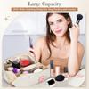 2pack Personalized Initial Travel Makeup Bag,Leather Waterproof Large Capacity Cosmetic Bags,Monogram Open Flat Toiletry Bag Make up Organizer Perfect for Women,Teen Girls,Birthday Gifts(Brown G) view 2