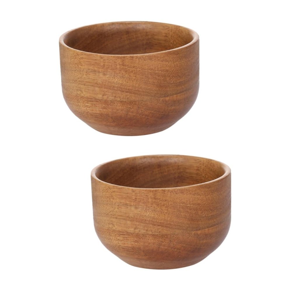 Angoily 2pcs Wooden Men Shaving Bowl Creative Shaving Soap Bowl for Home Barber Shop Men