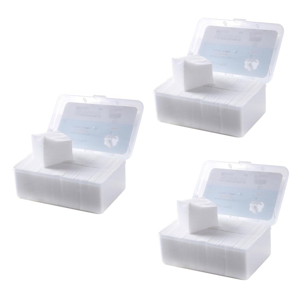 DOITOOL 3000pcs Non-Woven Makeup Pads Thin Skin-Friendly Facial for Easy Makeup Removal Daily Skin Care Convenient Storage Box Included for Toner and Lotion Application
