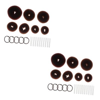 Beaupretty 44pcs Hair Updo Bun Kit Elastic Hair Ropes u Shaped Clips for Elegant Hairstyles Versatile Styling Accessories Coffee Color for Dance and Everyday Use