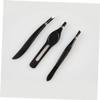 Angoily 3 Sets Eyebrow Grooming Kit Stainless Steel Tweezers Eyebrow Clip for Women Compact Design Easy to Use for Travel Black view 4