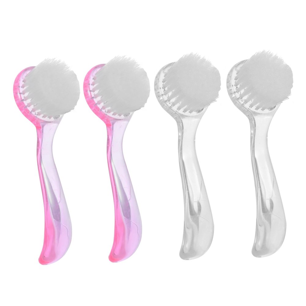 Housoutil Long Handle Nail Brush Set of 4 Nail Cleaning Brush with Cover for Hand/Foot Nail Cleaning