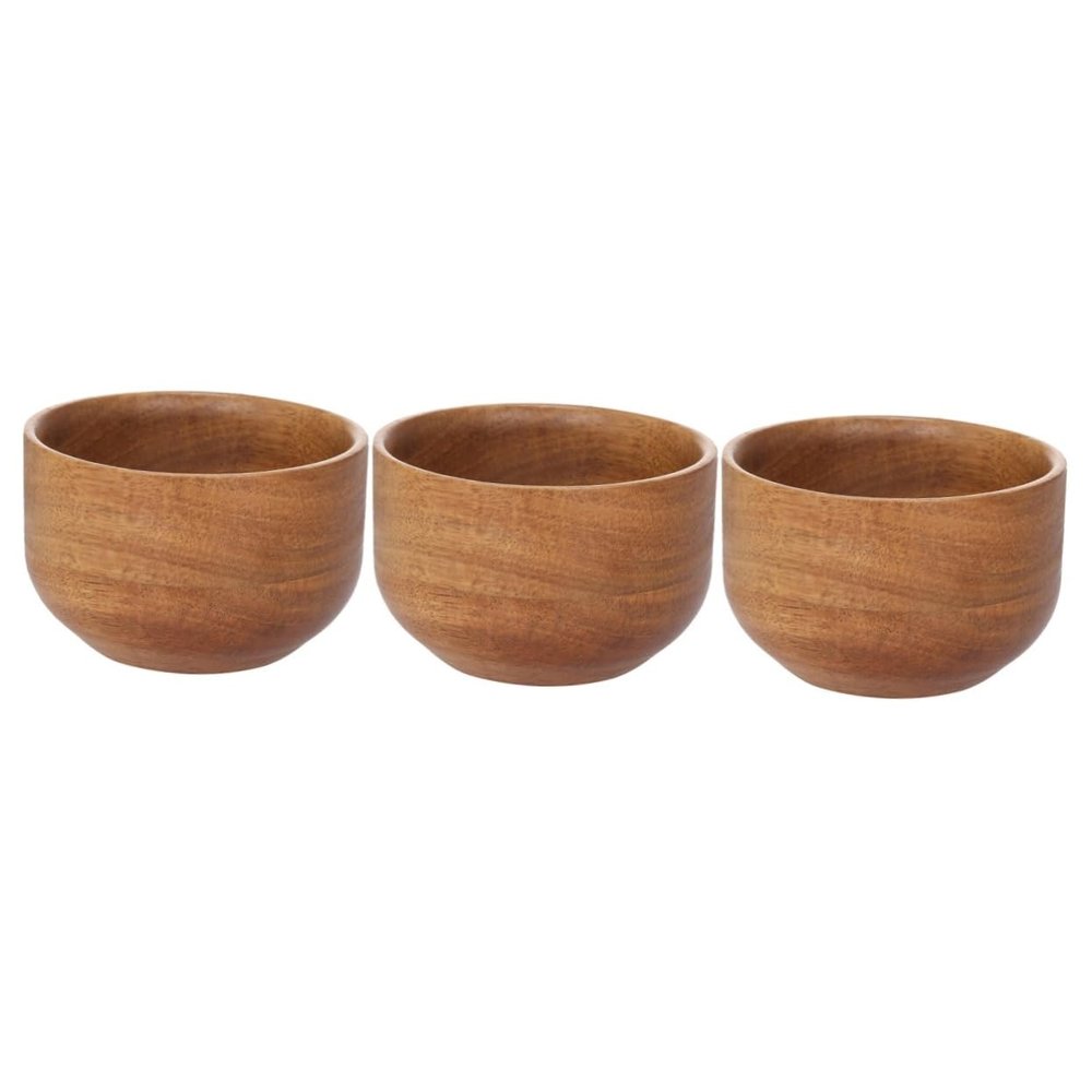 Angoily 3pcs Wooden Shaving Bowl for Men Facial Cleansing Shave Soap Bowl Home Bathroom Accessory