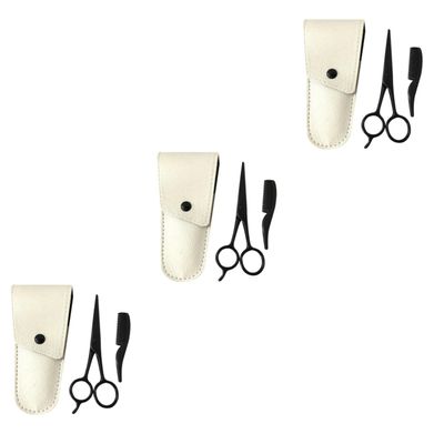 Angoily 9pcs Stainless Steel Beard Scissors Set for Men Precision Grooming Shears Mustache Trimming Scissors Kit Leather Small Comb