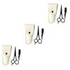 Angoily 9pcs Stainless Steel Beard Scissors Set for Men Precision Grooming Shears Mustache Trimming Scissors Kit Leather Small Comb view 1